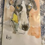 Personalised A3 Pet Portrait / Pen & Ink with Watercolour