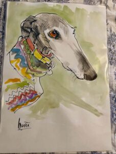Personalised A3 Pet Portrait / Pen & Ink with Watercolour